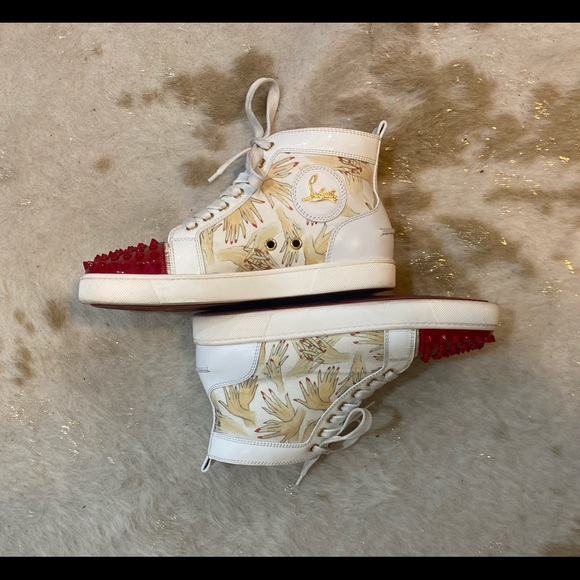 Christian Louboutin Red and White High Tops - Picture 5 of 7